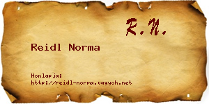 Reidl Norma névjegykártya